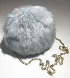 Sky Blue Vegan Fur Purse