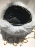 Sky Blue Vegan Fur Purse